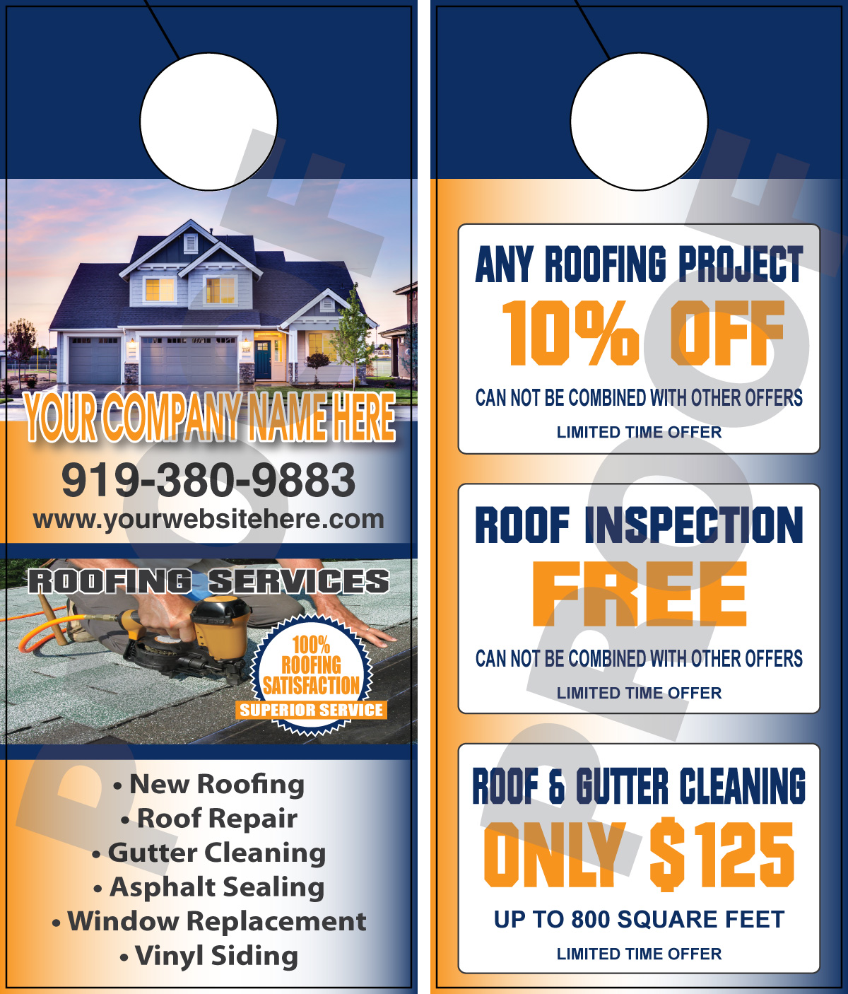 Roofing Door Hanger #4 | HVAC Sticker